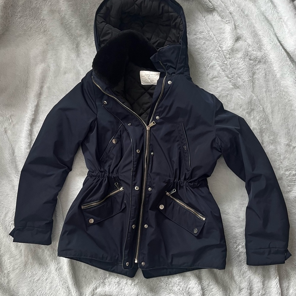 Zara Navy Hooded Jacket